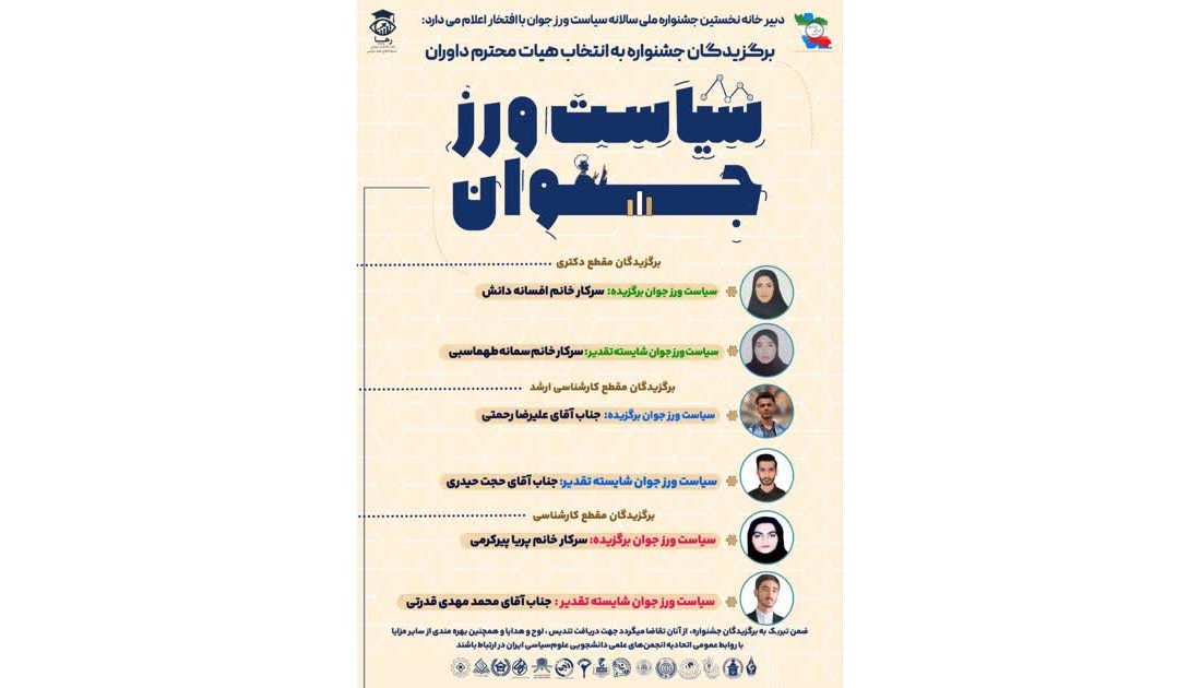 نتایج نخستین دوره جشنواره سیاست ورز جوان اعلام شد